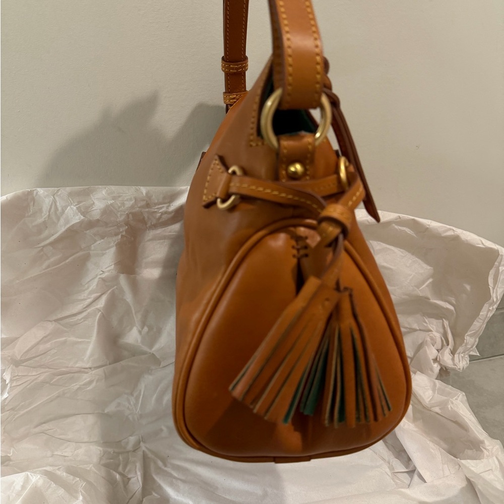 New! Dooney & Bourke Florentine Leather Tassel Shoulder Bag - Picture 7 of 11